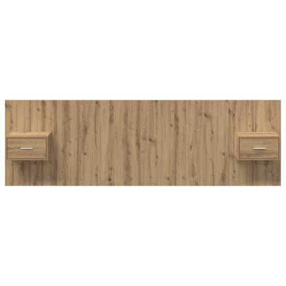 Headboard with Cabinet 3 pcs Artisan Oak Engineered Wood