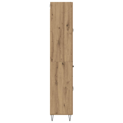 Highboard 2 pcs Artisan Oak Engineered Wood and Glass