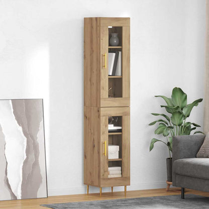 Highboard 2 pcs Artisan Oak Glass
