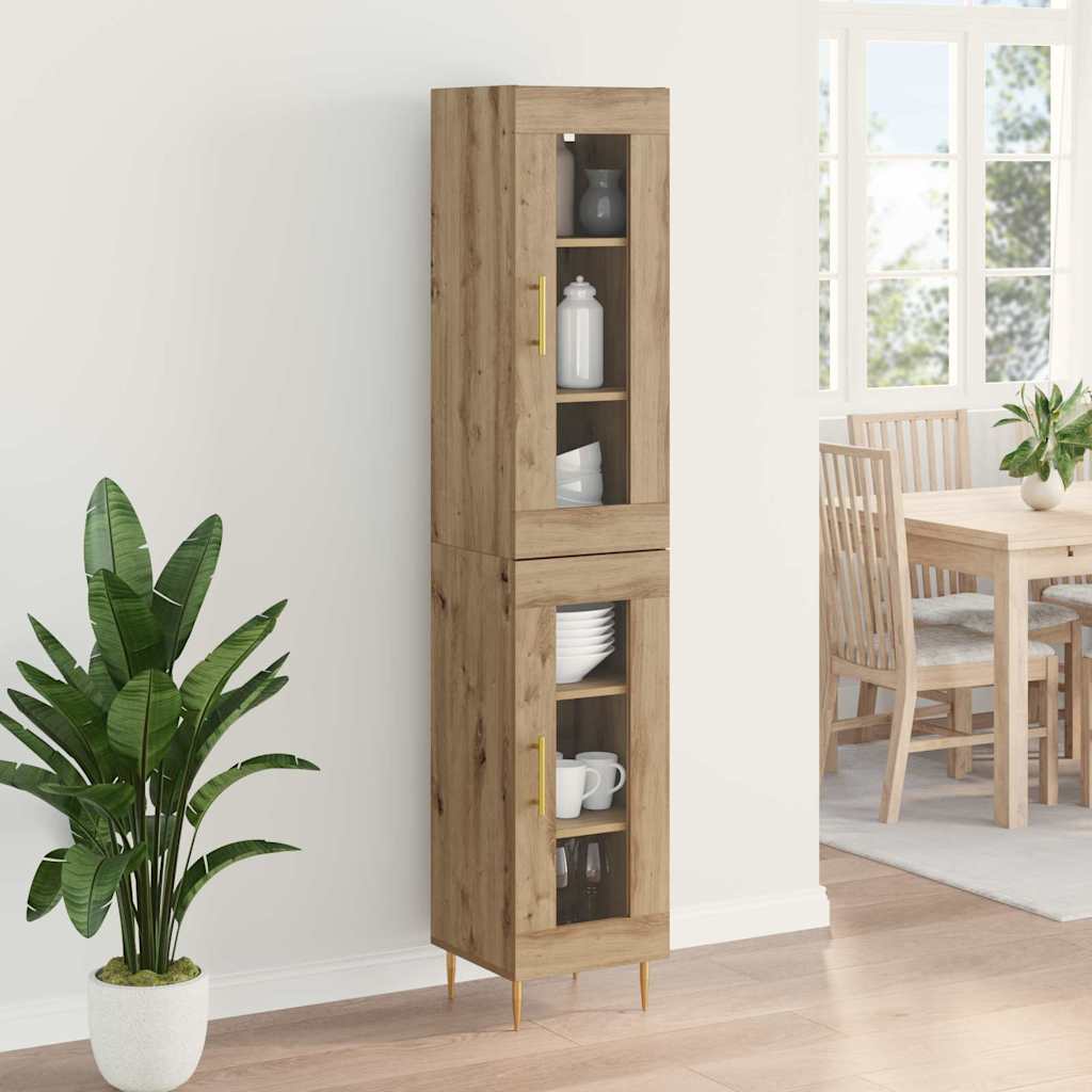 Highboard 2 pcs Artisan Oak Glass