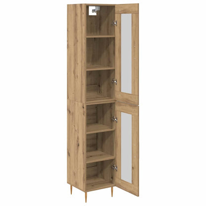 Highboard 2 pcs Artisan Oak Glass