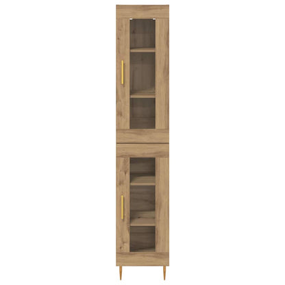 Highboard 2 pcs Artisan Oak Glass