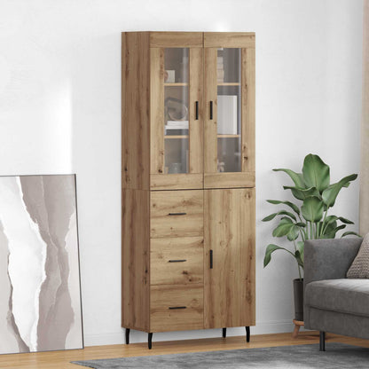 Highboard with Drawer 2 pcs Artisan Oak Engineered Wood
