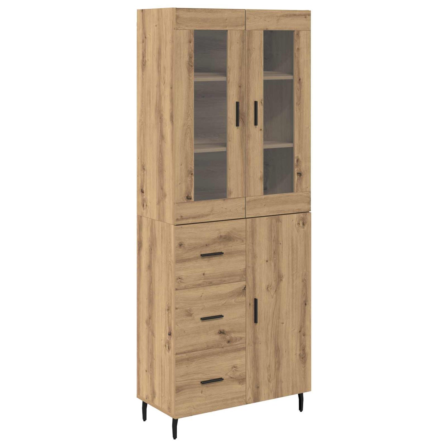 Highboard with Drawer 2 pcs Artisan Oak Engineered Wood