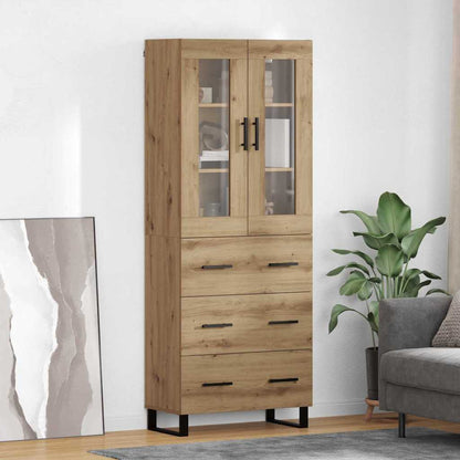 Highboard with Drawer 2 pcs Artisan Oak Engineered Wood