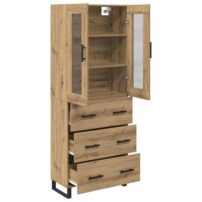 Highboard with Drawer 2 pcs Artisan Oak Engineered Wood