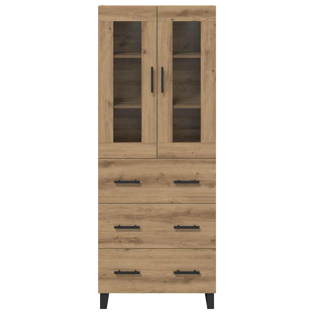 Highboard with Drawer 2 pcs Artisan Oak Engineered Wood