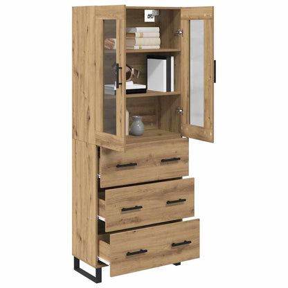 Highboard with Drawer 2 pcs Artisan Oak Engineered Wood