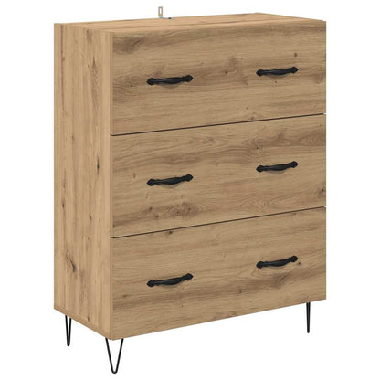 Highboard 2 pcs Artisan Oak Engineered Wood and Glass