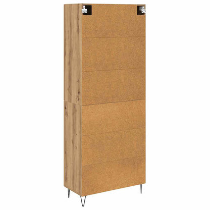 Highboard 2 pcs Artisan Oak Engineered Wood and Glass