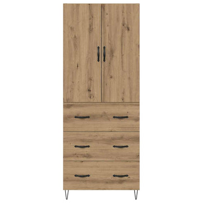 Highboard 2 pcs Artisan Oak Engineered Wood and Glass