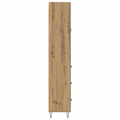 Highboard 2 pcs Artisan Oak Engineered Wood and Glass