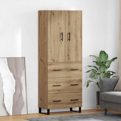Highboard with Drawer 2 pcs Artisan Oak 69.5 x 34 x 180 cm