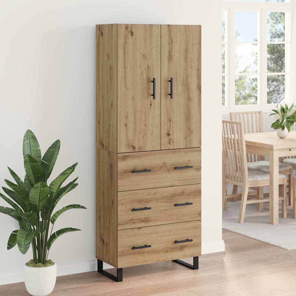 Highboard with Drawer 2 pcs Artisan Oak 69.5 x 34 x 180 cm