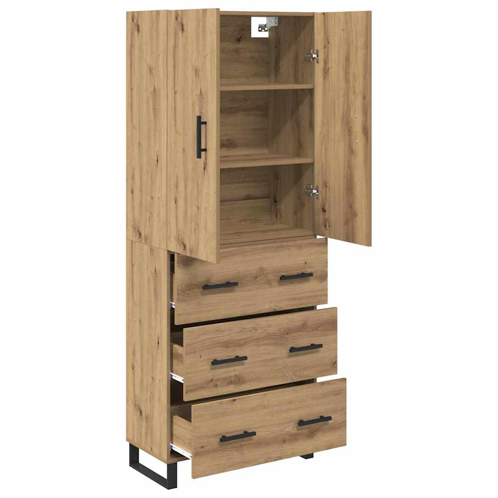 Highboard with Drawer 2 pcs Artisan Oak 69.5 x 34 x 180 cm