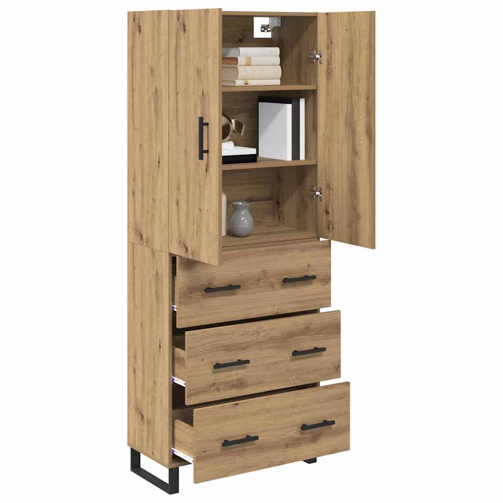 Highboard with Drawer 2 pcs Artisan Oak 69.5 x 34 x 180 cm