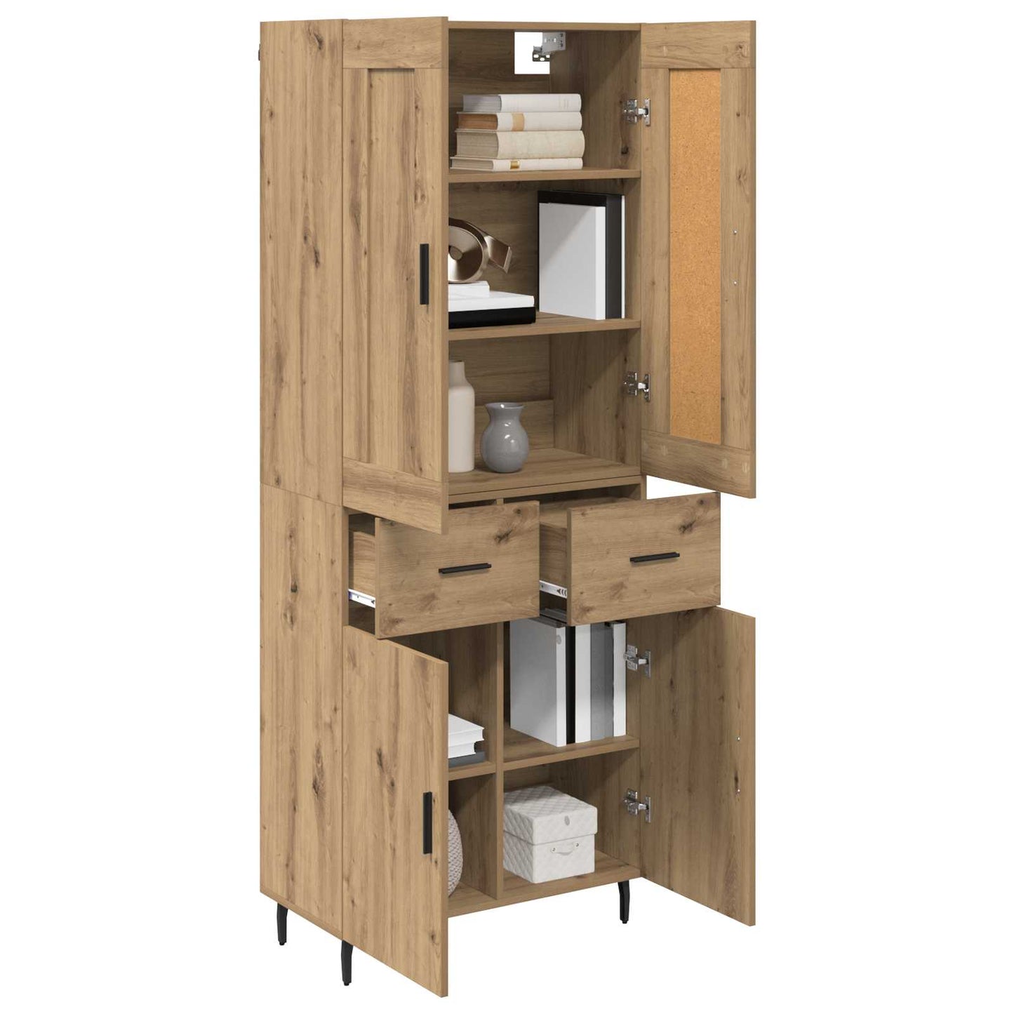 Highboard 2 pcs Artisan Oak 69.5 x 34 x 180 cm Engineered Wood