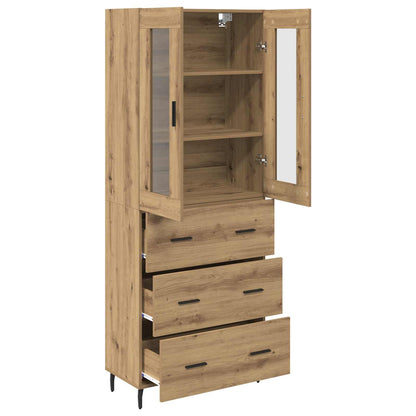Highboard with Drawer 2 pcs Artisan Oak Engineered Wood