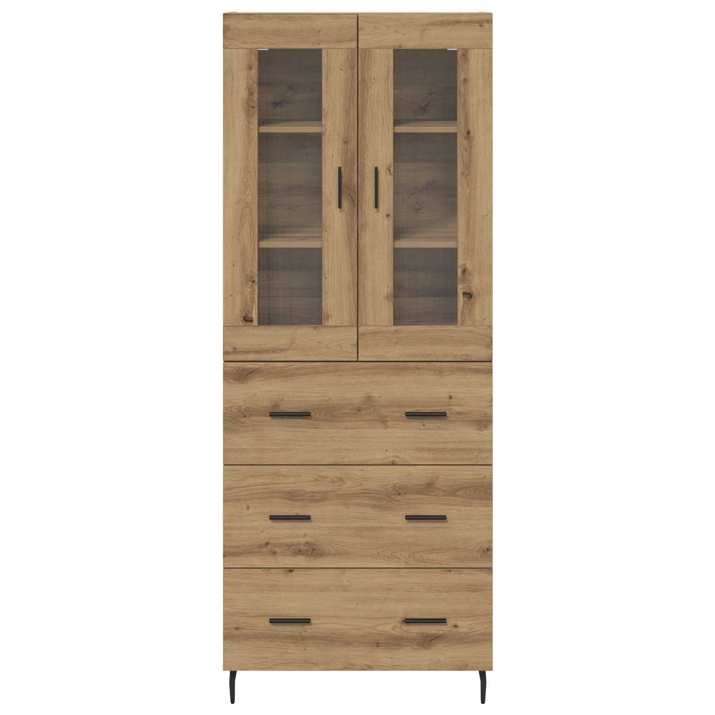 Highboard with Drawer 2 pcs Artisan Oak Engineered Wood