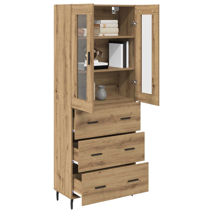 Highboard with Drawer 2 pcs Artisan Oak Engineered Wood