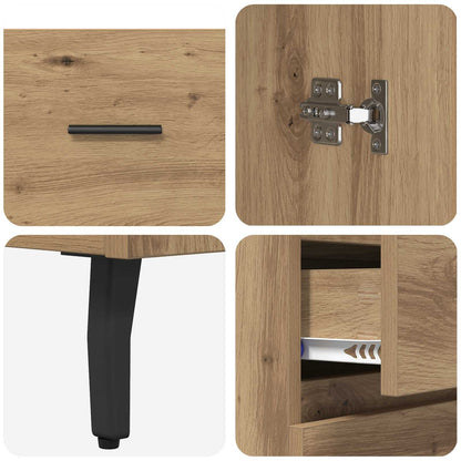 Highboard with Drawer 2 pcs Artisan Oak Engineered Wood