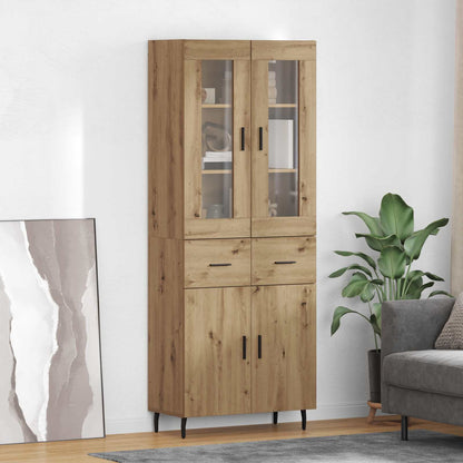 Highboard with Drawer 2 pcs Artisan Oak Engineered Wood