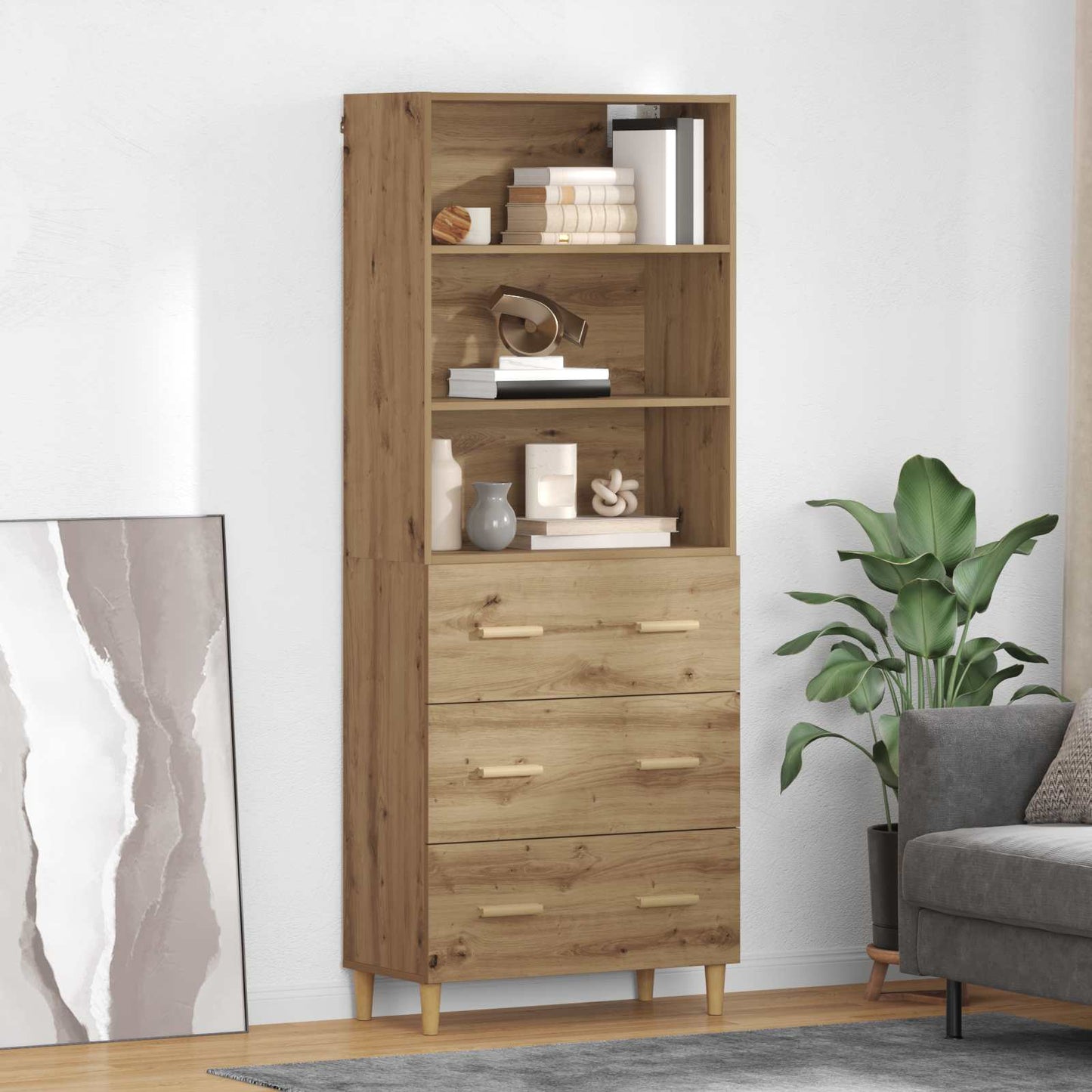 Highboard Artisan Oak 69.5 x 32.5 x 180 cm Engineered Wood