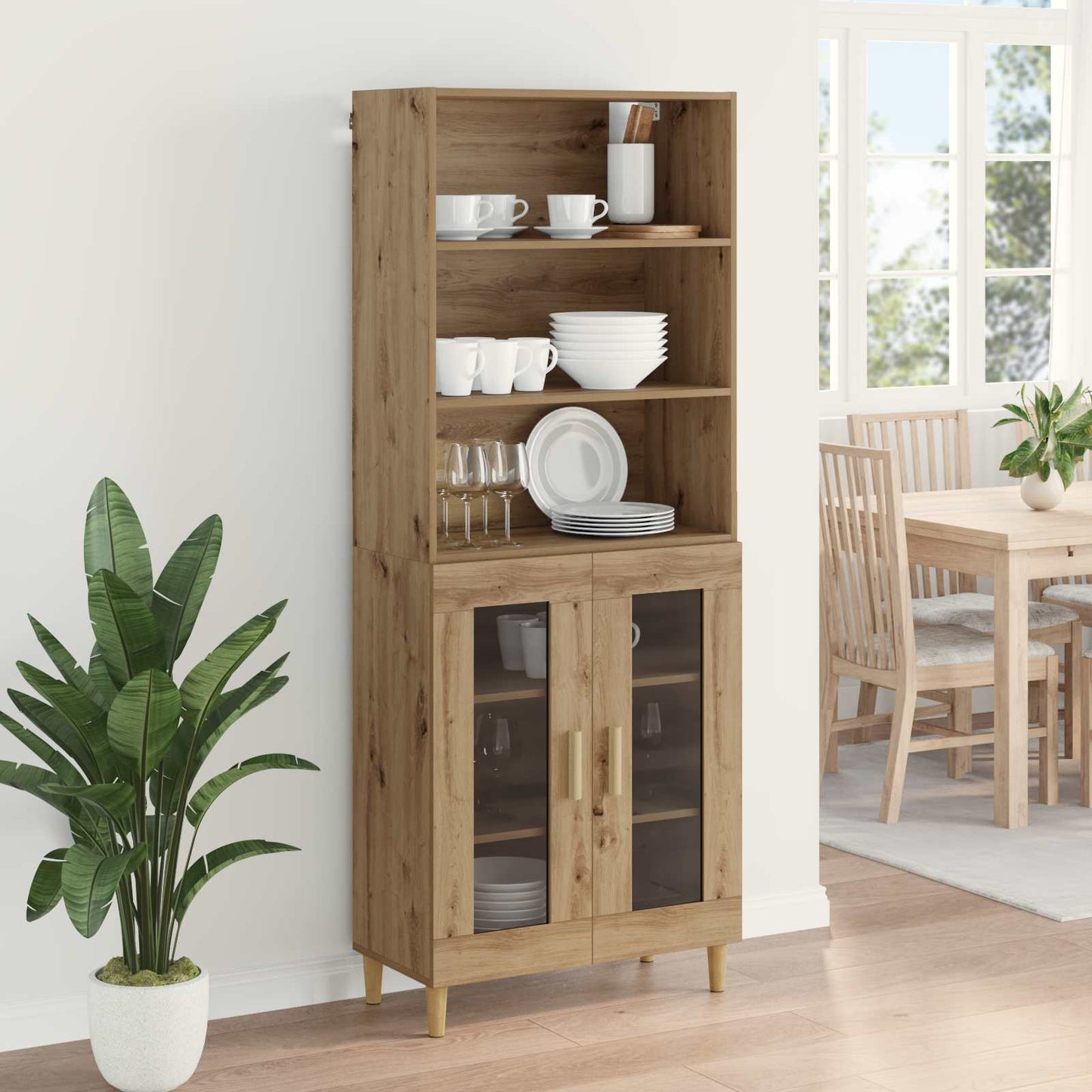 Highboard Artisan Oak 69.5 x 32.5 x 180 cm Engineered Wood