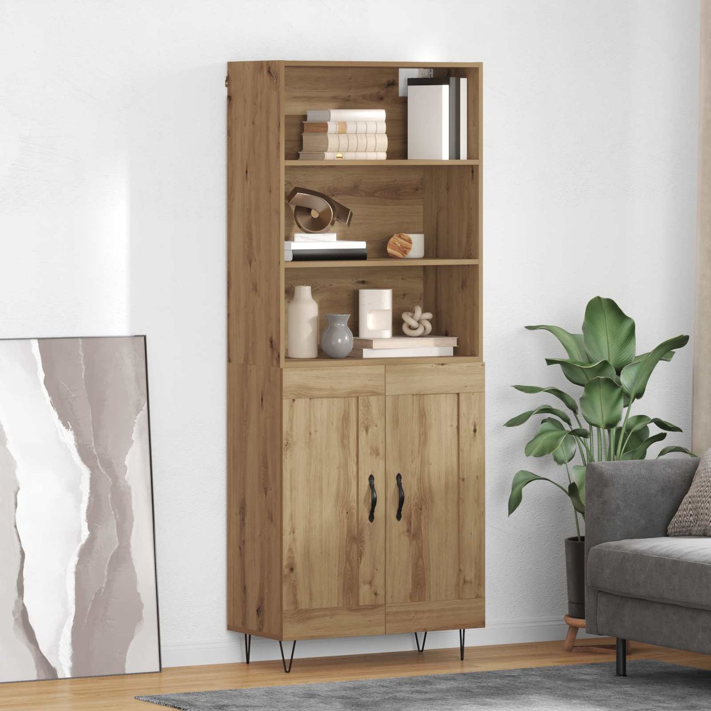 Highboard 2 pcs Artisan Oak Engineered Wood