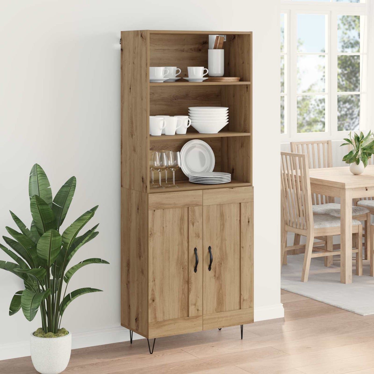 Highboard 2 pcs Artisan Oak Engineered Wood