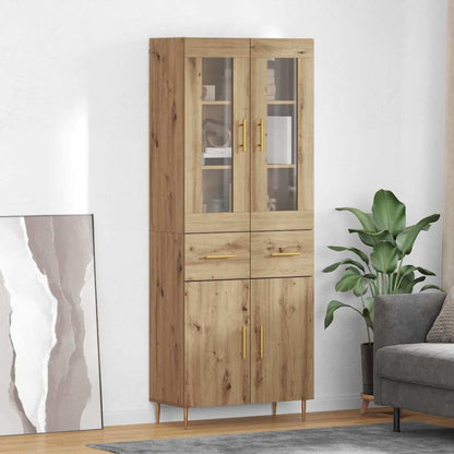 Highboard with Drawer 2 pcs Artisan Oak Engineered Wood