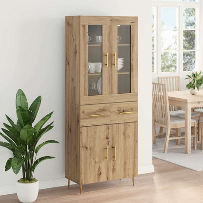 Highboard with Drawer 2 pcs Artisan Oak Engineered Wood