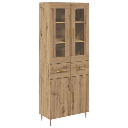 Highboard with Drawer 2 pcs Artisan Oak Engineered Wood