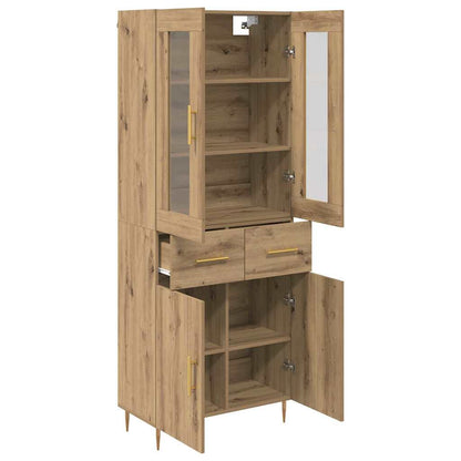 Highboard with Drawer 2 pcs Artisan Oak Engineered Wood