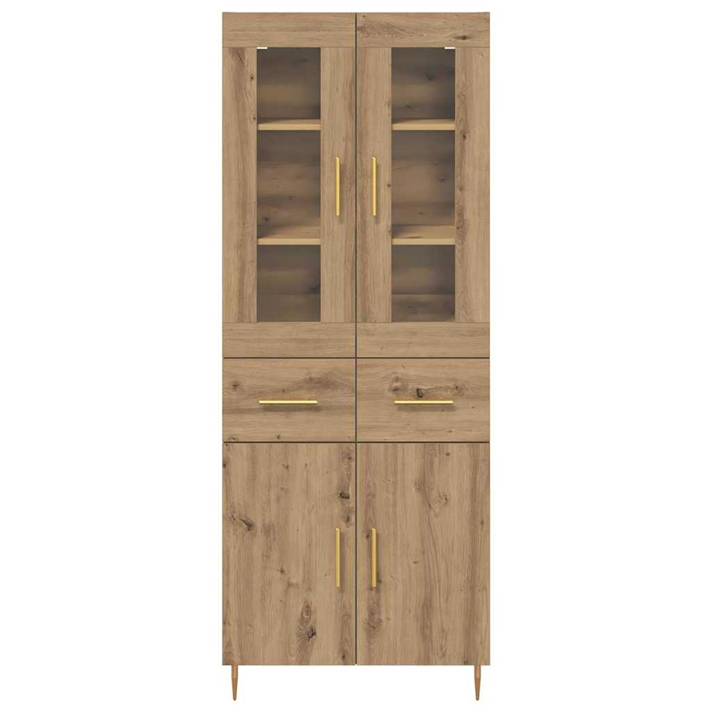 Highboard with Drawer 2 pcs Artisan Oak Engineered Wood