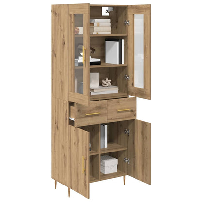 Highboard with Drawer 2 pcs Artisan Oak Engineered Wood