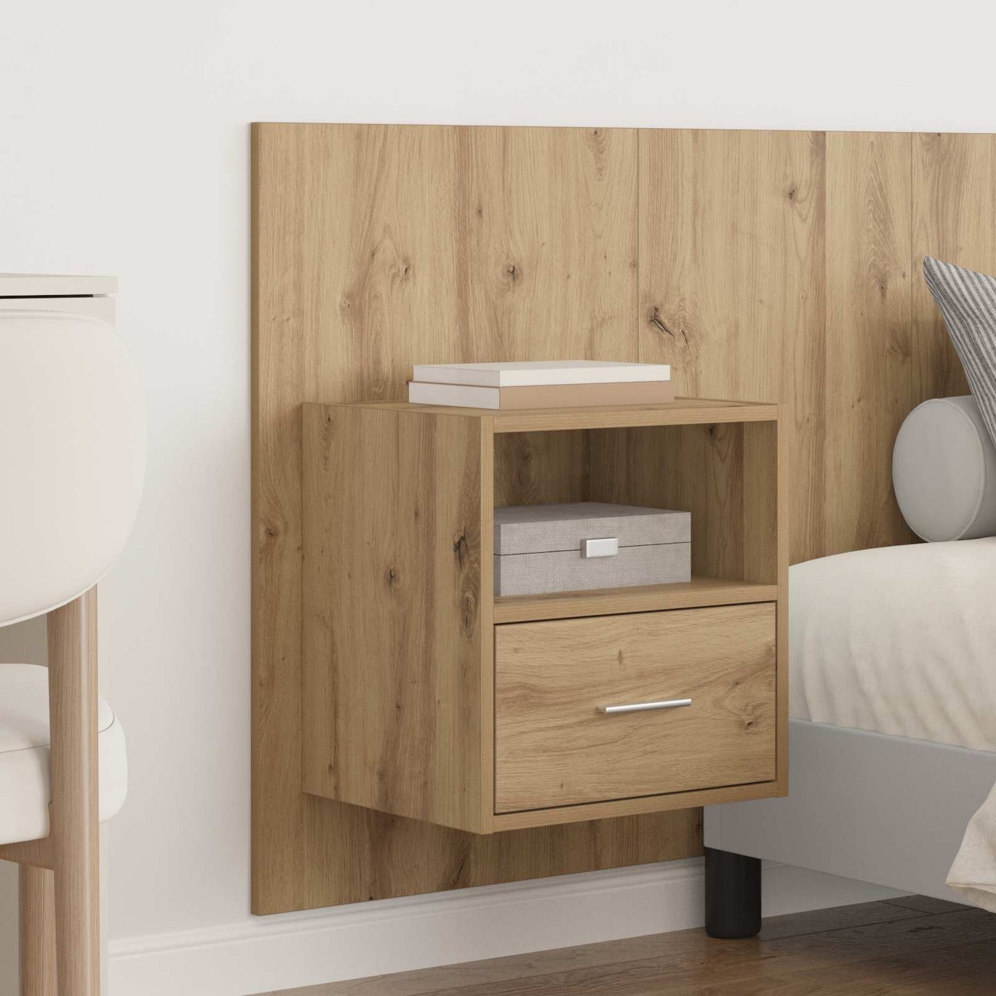 Headboard with Cabinet 3 pcs Artisan Oak Engineered Wood