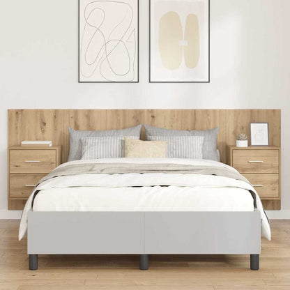 Headboard with Cabinet 3 pcs Artisan Oak Engineered Wood