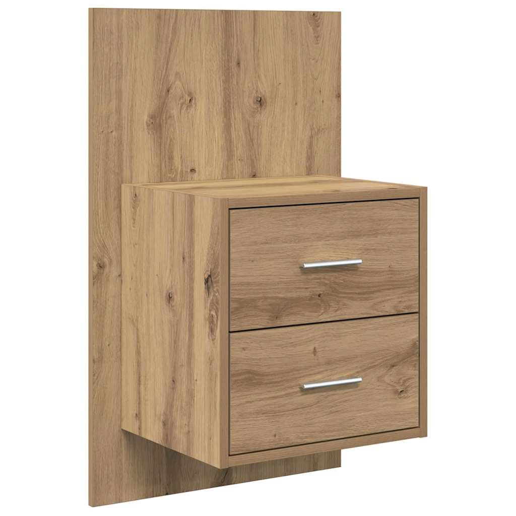 Headboard with Cabinet 3 pcs Artisan Oak Engineered Wood