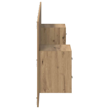 Headboard with Cabinet 3 pcs Artisan Oak Engineered Wood