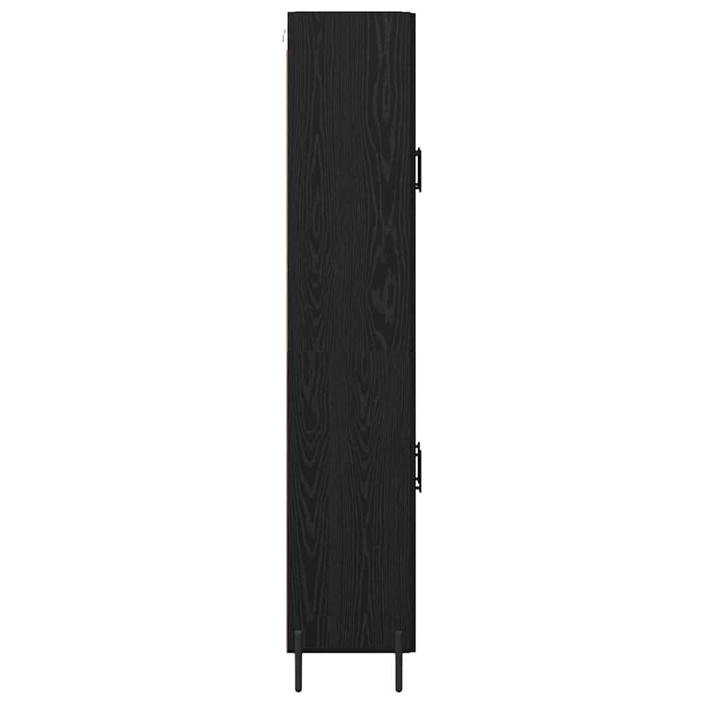Highboard 2 pcs Black Oak Engineered Wood