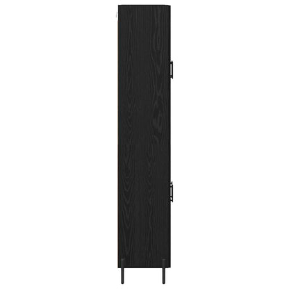 Highboard 2 pcs Black Oak Engineered Wood