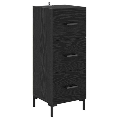 Highboard Black Oak 34.5 x 34 x 180 cm Engineered Wood