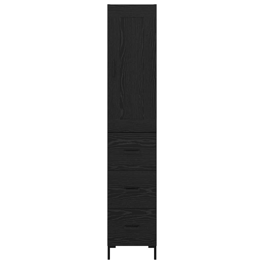 Highboard Black Oak 34.5 x 34 x 180 cm Engineered Wood
