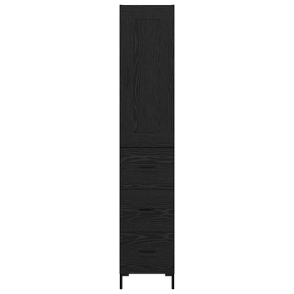 Highboard Black Oak 34.5 x 34 x 180 cm Engineered Wood