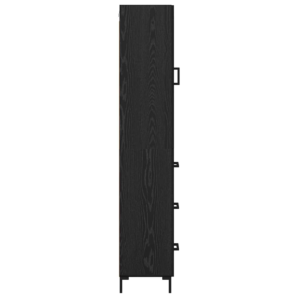 Highboard Black Oak 34.5 x 34 x 180 cm Engineered Wood