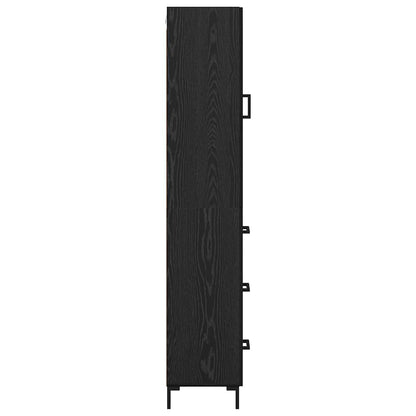 Highboard Black Oak 34.5 x 34 x 180 cm Engineered Wood