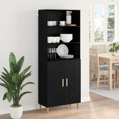Highboard Black Oak 69.5 x 32.5 x 180 cm Engineered Wood
