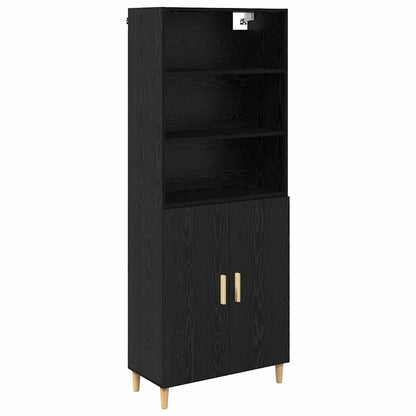 Highboard Black Oak 69.5 x 32.5 x 180 cm Engineered Wood