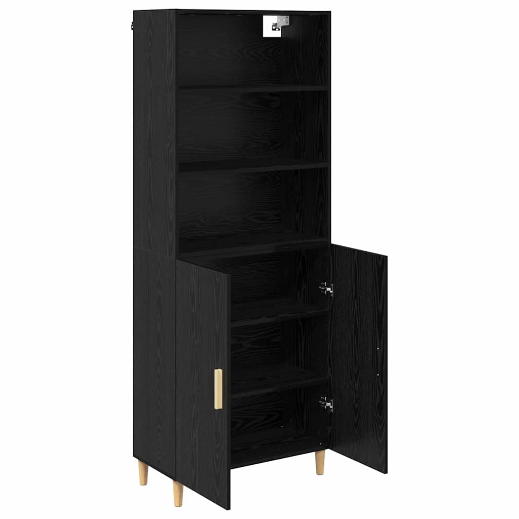 Highboard Black Oak 69.5 x 32.5 x 180 cm Engineered Wood